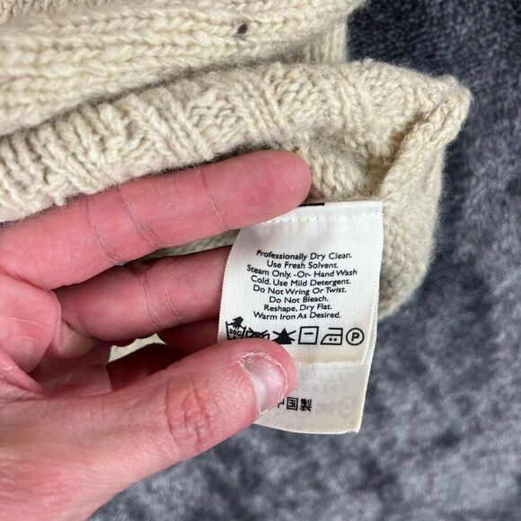 Vtg Eddie Bauer 100% Wool Full Zip Jacket Sweater Mock Neck Knitted Women's S - Picture 6 of 12